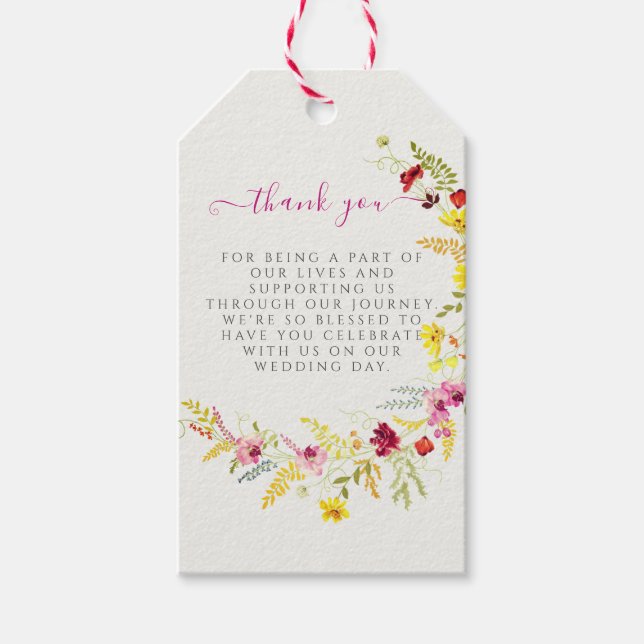 Étiquettes-cadeau Fleurs d'orchidées violettes roses Mariage de cour (Devant)