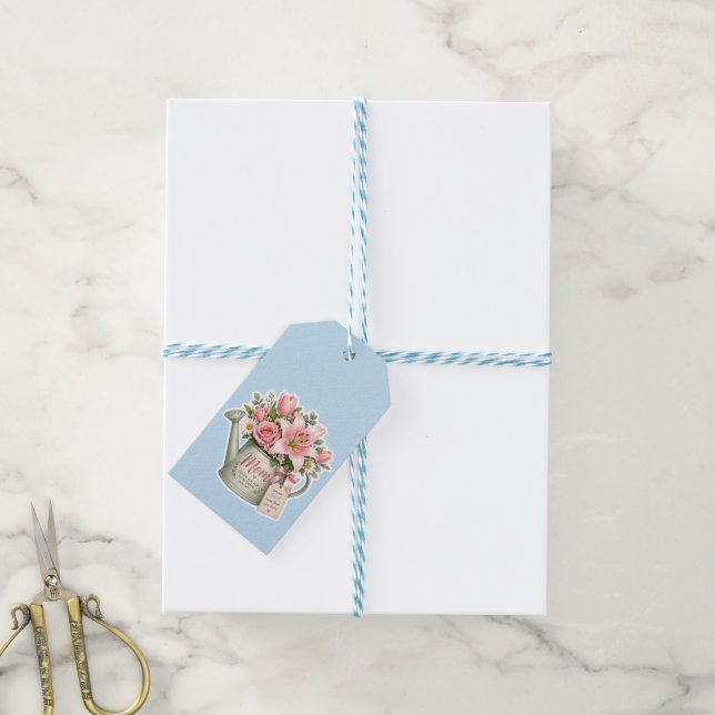 Étiquettes-cadeau Fleurs du jardin de maman (Avec de laficelle)