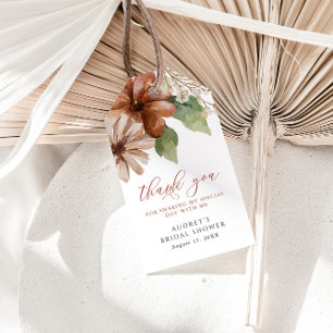 Étiquettes-cadeau Fleurs en terre cuite Merci Customisé