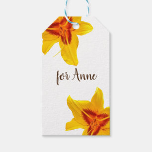 Étiquettes-cadeau Fleurs jaunes personnalisées