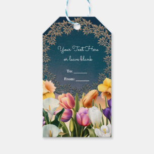 Étiquettes-cadeau Fleurs printanières Cadre floral Élégant Chic Favo