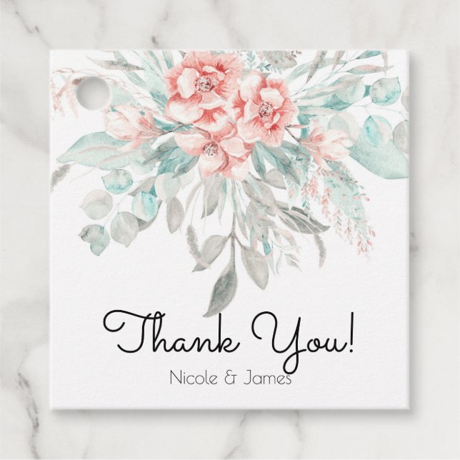 Étiquettes Cadeau Fleurs printanières douces de printemps Élégante v (Devant)