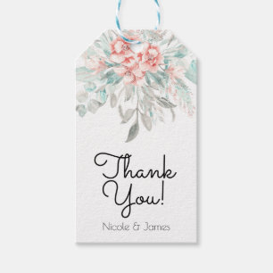 Étiquettes-cadeau Fleurs printanières douces de verdure florale élég