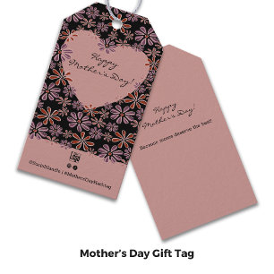 Étiquettes-cadeau Fleurs Promotionnelles Cœur Bonne Fête des Mères
