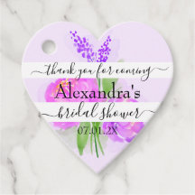 Fleurs roses remerciements de Baby Shower Lavande 