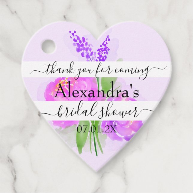 Étiquettes Cadeau Fleurs roses remerciements de la réception de mari (Devant)