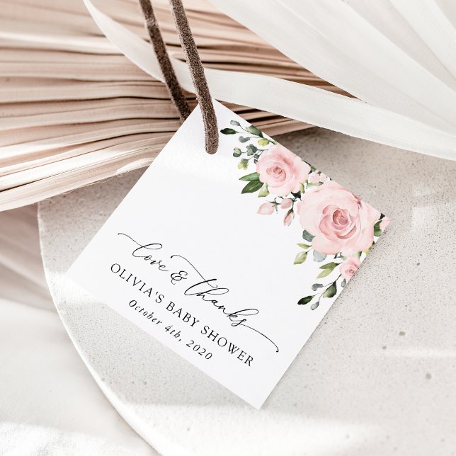 Étiquettes Cadeau Fleurs Rouges, Fleurs Roses, Boho, Baby shower (Créateur téléchargé)