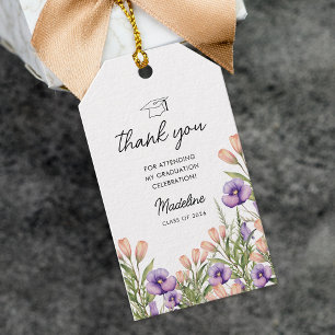 Étiquettes-cadeau Fleurs Sauvages Arc Photo Remerciement Diplômé