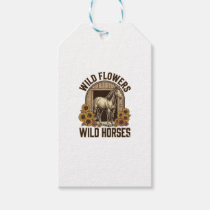 Étiquettes-cadeau Fleurs sauvages Chevaux sauvages Chemise Western V