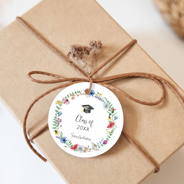 Étiquettes Cadeau Fleurs Sauvages Diplômé (Créateur téléchargé)