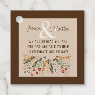 Étiquettes Cadeau Fleurs Sauvages Mariage Floral Élégant Amusement I