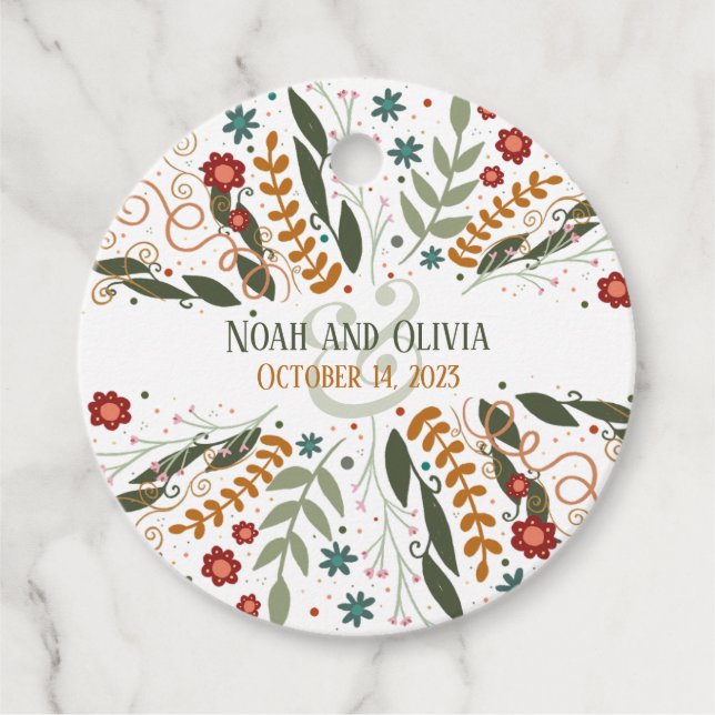 Étiquettes Cadeau Fleurs sauvages Whimsical Amusant Inspiritisme mod (Devant)