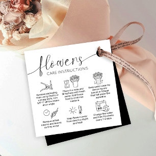 Étiquettes Cadeau Fleurs Soins minimaliste Logo Florist Hang Tags
