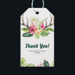 Étiquettes-cadeau Fleurs tropicales Boho Rustic Antlers Fête des mar<br><div class="desc">Customize however you want.</div>