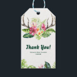 Étiquettes-cadeau Fleurs tropicales Boho Rustic Antlers Fête des mar<br><div class="desc">Customize however you want.</div>