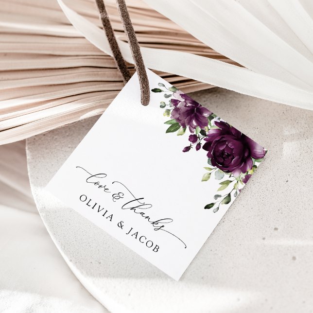 Étiquettes Cadeau Fleurs violettes, Fleurs de prunes, Boho, Mariage  (Créateur téléchargé)