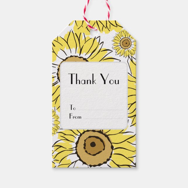 Étiquettes-cadeau Fleuve Dorée Jaune Vibrant (Devant)