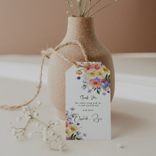 Étiquettes-cadeau Flirt Floral Meadow   Merci Mariage d'été