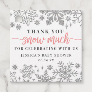 Étiquettes Cadeau Flocon de neige d'hiver Baby shower Favoriser Tag 