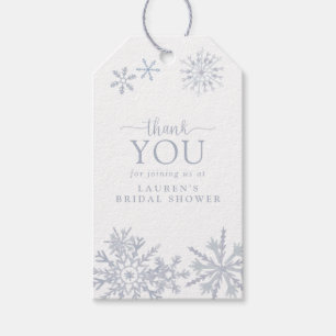 Étiquettes-cadeau Flocon de neige Dusty Merci de douche bleu