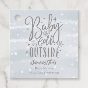 Étiquettes Cadeau Flocons de neige Bébé Il fait froid dehors Baby Sh