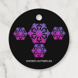 Étiquettes Cadeau flocons de papillons d'hiver