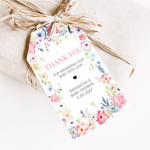 Étiquettes-cadeau Floral Baby in Bloom Spring Baby shower Favoriser