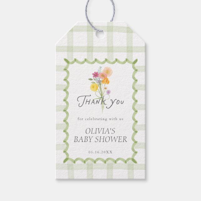 Étiquettes-cadeau Floral Bouquet Baby Shower Momosa Bar (Devant)