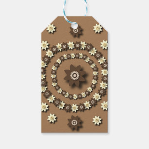 Étiquettes-cadeau Floral Brown et crème