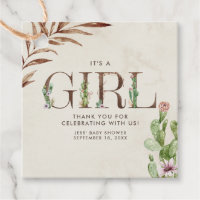 Floral Cactus Baby shower fille en cuir