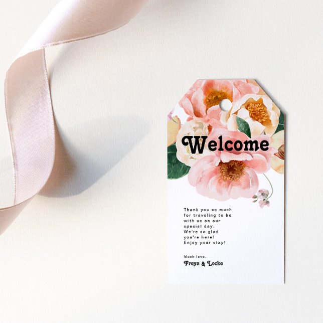 Étiquettes-cadeau Floral coloré gras | Bienvenue Mariage (Créateur téléchargé)