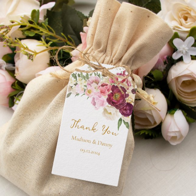 Étiquettes-cadeau FLORAL Embrasser le Mariage de mariage (Créateur téléchargé)