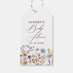 Étiquettes-cadeau Floral Fleur sauvage coloré moderne