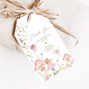 Étiquettes-cadeau Floral Fleur sauvage Fairy First Birthday Favorise