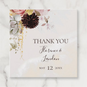Étiquettes Cadeau Floral flush moderne Merci aquarelle
