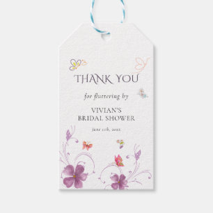 Étiquettes-cadeau Floral Il Me Donne Des Papillons Fête des mariées