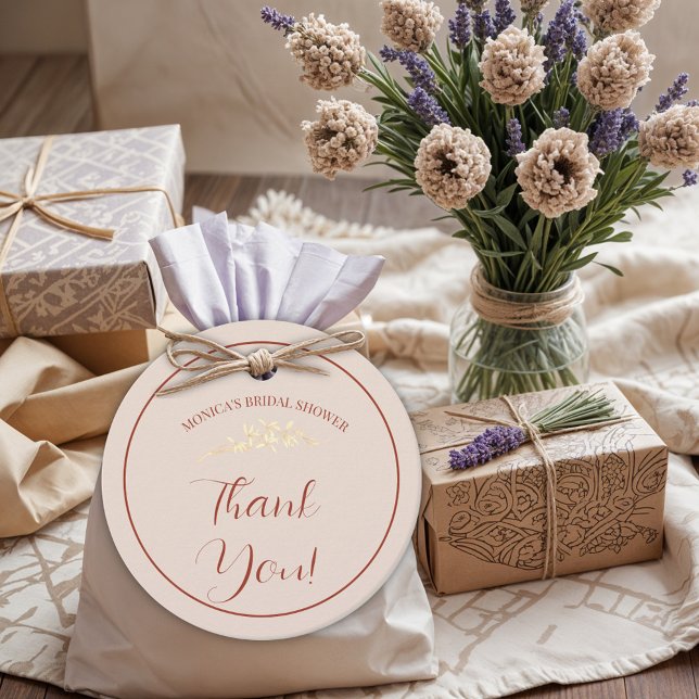 Étiquettes Cadeau Floral intemporel Rustique, Fête des mariées (Créateur téléchargé)