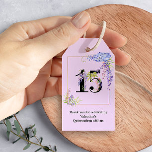 Étiquettes-cadeau Floral Numéro 15 Merci de Quinceanera