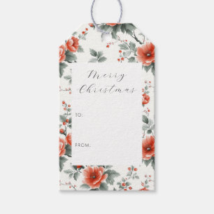 Étiquettes-cadeau Floral rose Vintage