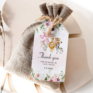 Étiquettes-cadeau Floral Safari anniversaire merci tag