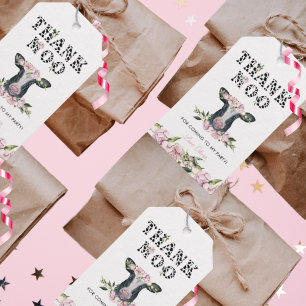 Étiquettes-cadeau Floral Saint Vache Merci Moo Anniversaire Favorise