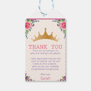 Étiquettes-cadeau Floral Shabby Chic Merci d'anniversaire