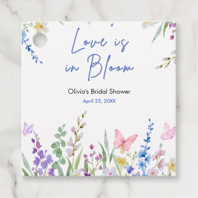 Étiquettes Cadeau Floral Spring Love is in Bloom Bridal Shower  (Devant)