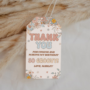 Étiquettes-cadeau Floral Super Rétro Anniversaire Merci Favor