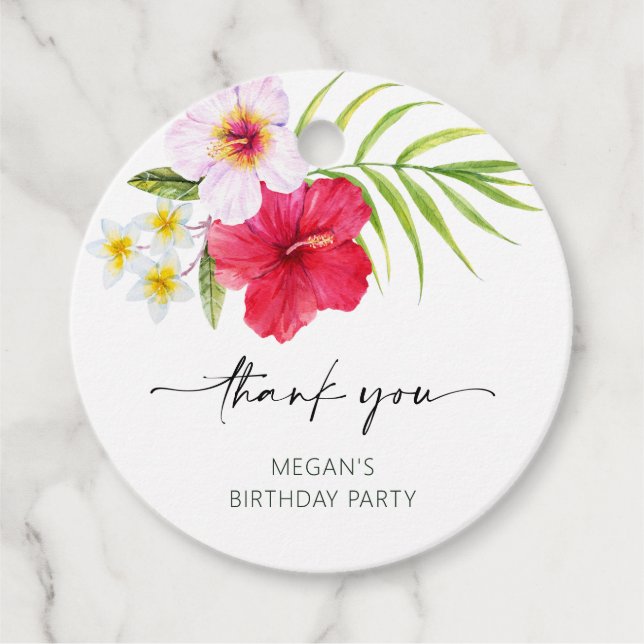 Étiquettes Cadeau Floral tropical (Devant)