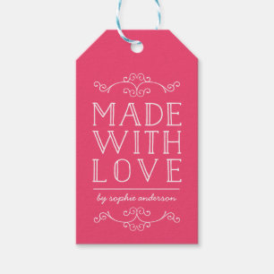 Étiquettes-cadeau Flore De Couleur Modifiable Fabriquée Avec Amour