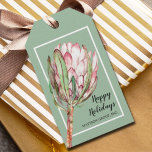 Étiquettes-cadeau Flore de thé rose tropicale sur la menthe<br><div class="desc">Une belle peinture à la main couleur rose protéa floraison fleurie sur un arrière - plan vert menthe,  PERSONNALISER ces étiquettes cadeaux / étiquettes de fête pour votre occasion. CHANGEZ la couleur arrière - plan à n'importe quelle couleur ! CORRESPONDRE des articles dans notre magasin.</div>