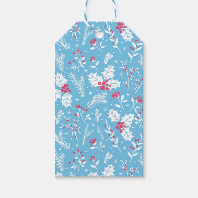 Étiquettes-cadeau Flore hivernale 2 (Devant)