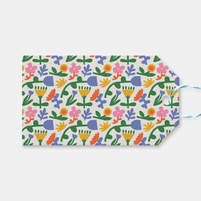 Étiquettes-cadeau Flore printanière (Devant (Horizontal))