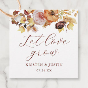 Étiquettes Cadeau Flore Rustique Automne laisser l'amour croître sem